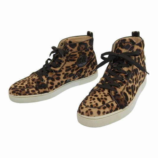 Christian Louboutin Sneakers Shoes High-cut EU 44 US 11 Brown Authentic