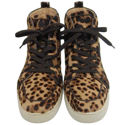 Christian Louboutin Sneakers Shoes High-cut EU 44 US 11 Brown Authentic