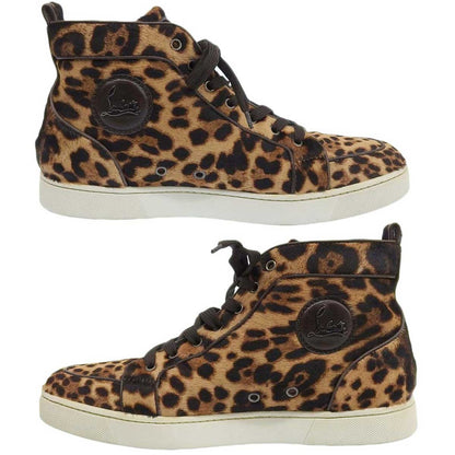 Christian Louboutin Sneakers Shoes High-cut EU 44 US 11 Brown Authentic