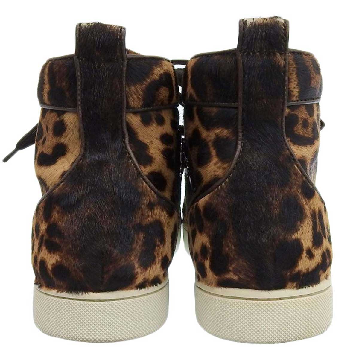 Christian Louboutin Sneakers Shoes High-cut EU 44 US 11 Brown Authentic