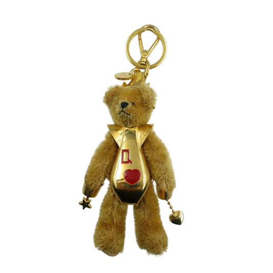 PRADA Key Ring Keychain Bag Charm LUCKY STAR Teddy Bear Beige Authentic