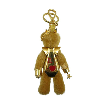 PRADA Key Ring Keychain Bag Charm LUCKY STAR Teddy Bear Beige Authentic