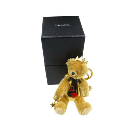 PRADA Key Ring Keychain Bag Charm LUCKY STAR Teddy Bear Beige Authentic