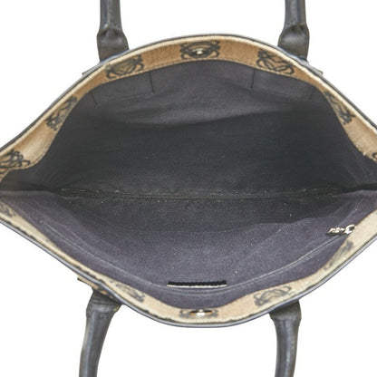 LOEWE Hand Bag Tote Purse Canvas Leather Anagram Beige Authentic Women's  Used