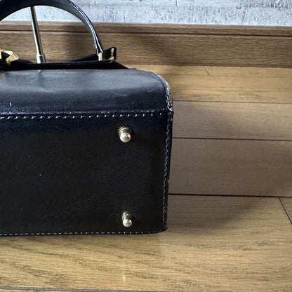 Valentino Garavani Shoulder Bag Purse convertible Logo Leather Black Authentic