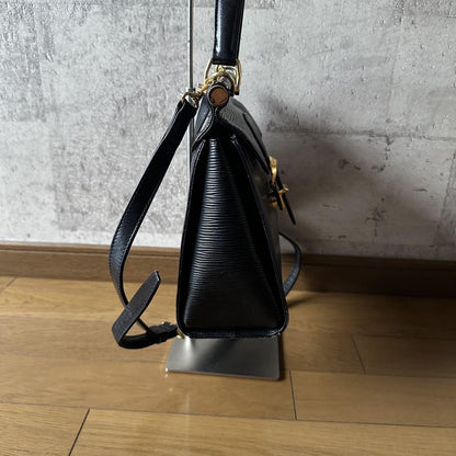 Valentino Garavani Shoulder Bag Purse convertible Logo Leather Black Authentic
