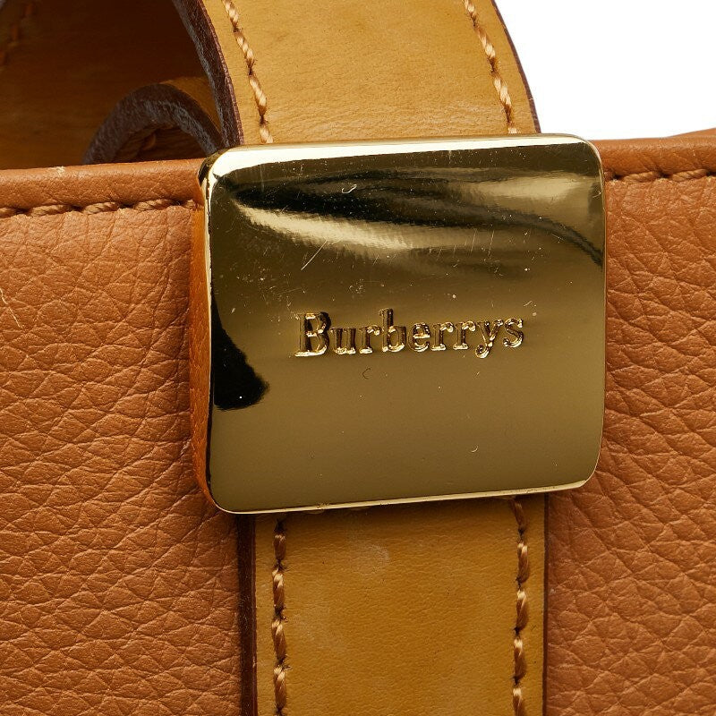 Burberry Nova Check purse Shadow Horse Handbag Camel Brown Leather Women's Used
