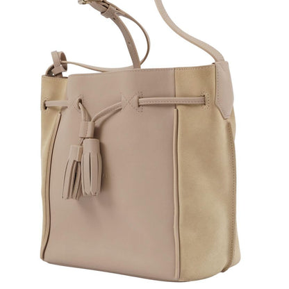 Longchamp shoulder bag Purse PENELOPE Beige Leather Used Authentic  Women's