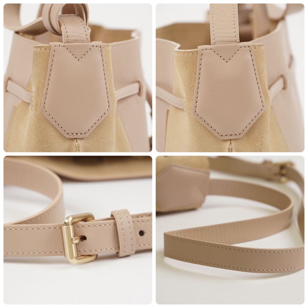 Longchamp shoulder bag Purse PENELOPE Beige Leather Used Authentic  Women's