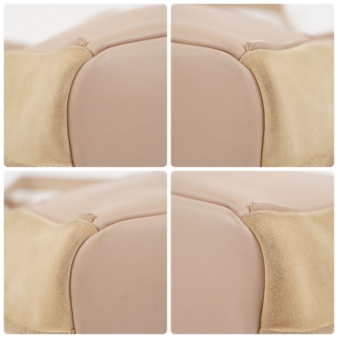 Longchamp shoulder bag Purse PENELOPE Beige Leather Used Authentic  Women's