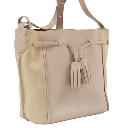 Longchamp shoulder bag Purse PENELOPE Beige Leather Used Authentic  Women's