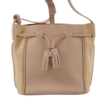 Longchamp shoulder bag Purse PENELOPE Beige Leather Used Authentic  Women's