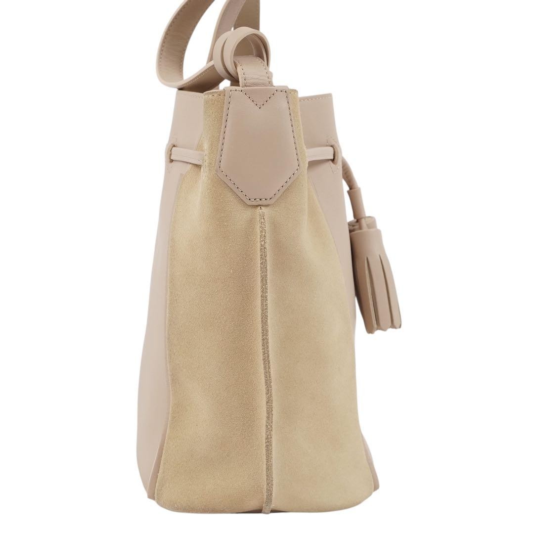 Longchamp shoulder bag Purse PENELOPE Beige Leather Used Authentic  Women's
