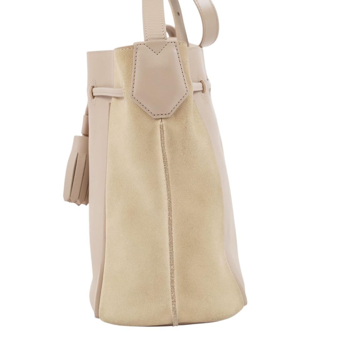 Longchamp shoulder bag Purse PENELOPE Beige Leather Used Authentic  Women's