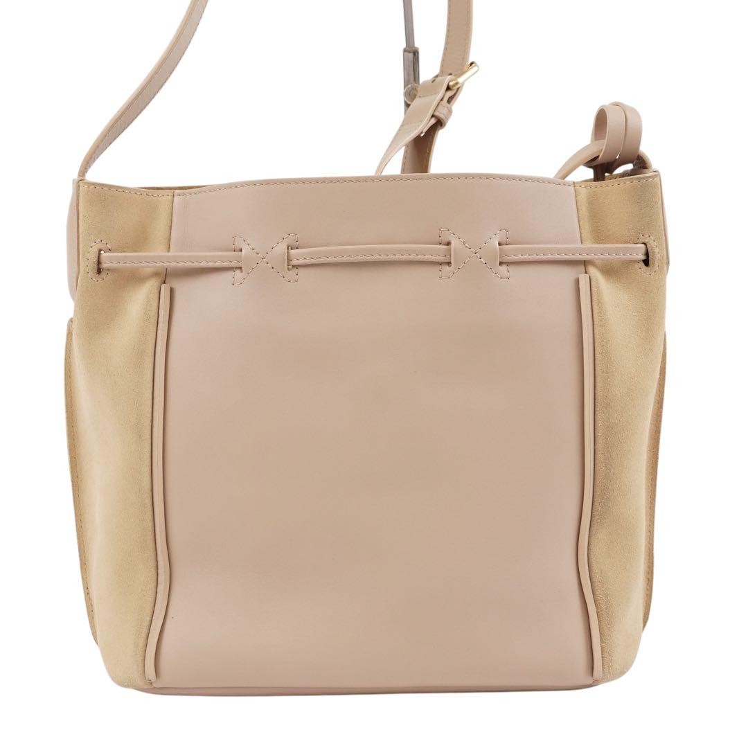 Longchamp shoulder bag Purse PENELOPE Beige Leather Used Authentic  Women's