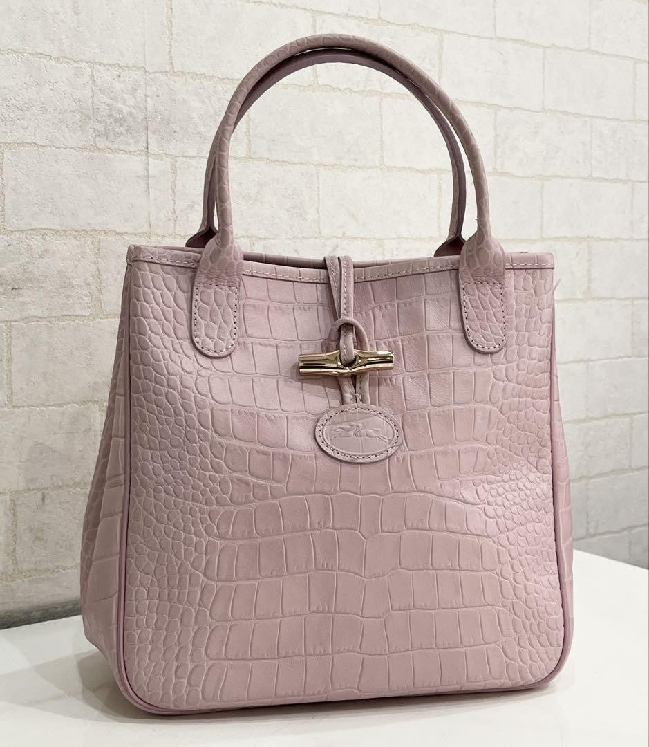 Longchamp handbag Tote Purse Pink Used Women's Authentic