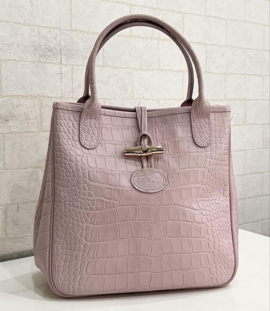 Longchamp handbag Tote Purse Pink Used Women's Authentic