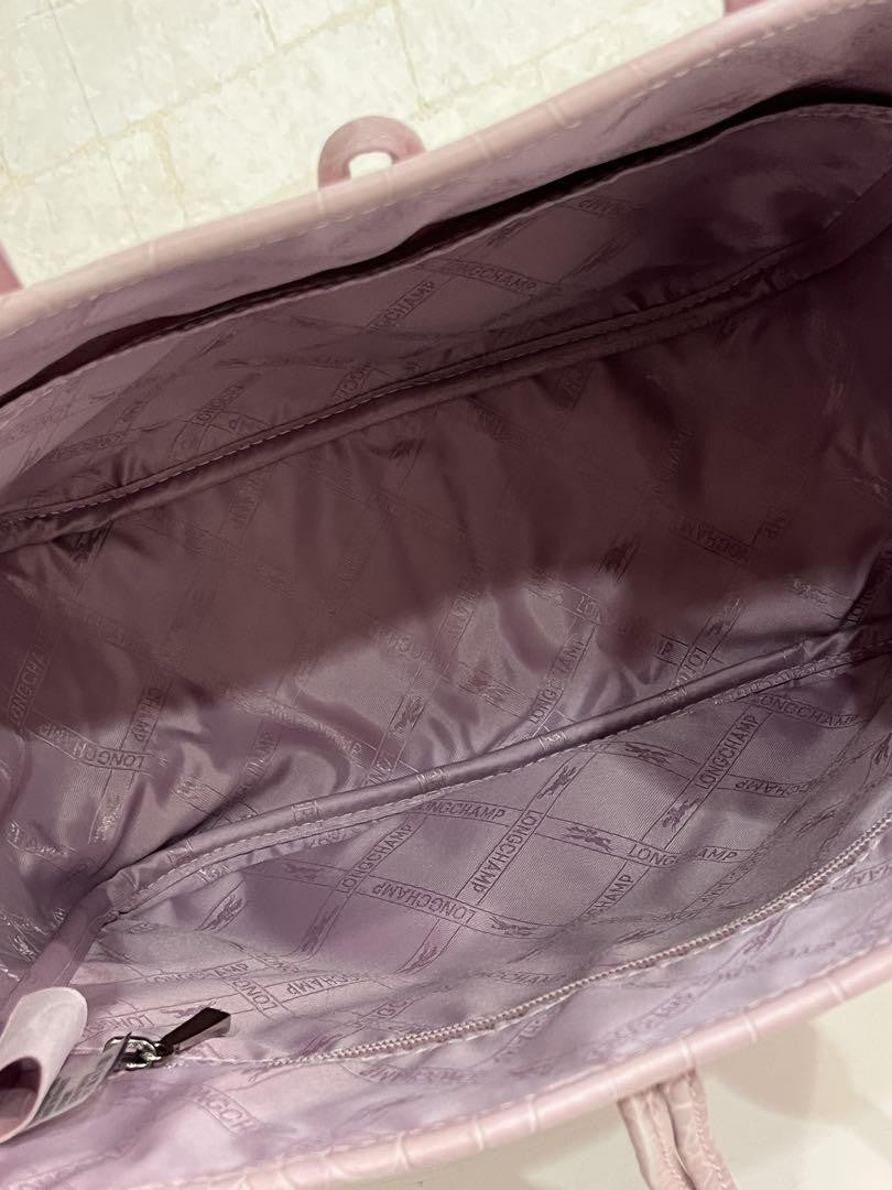 Longchamp handbag Tote Purse Pink Used Women's Authentic