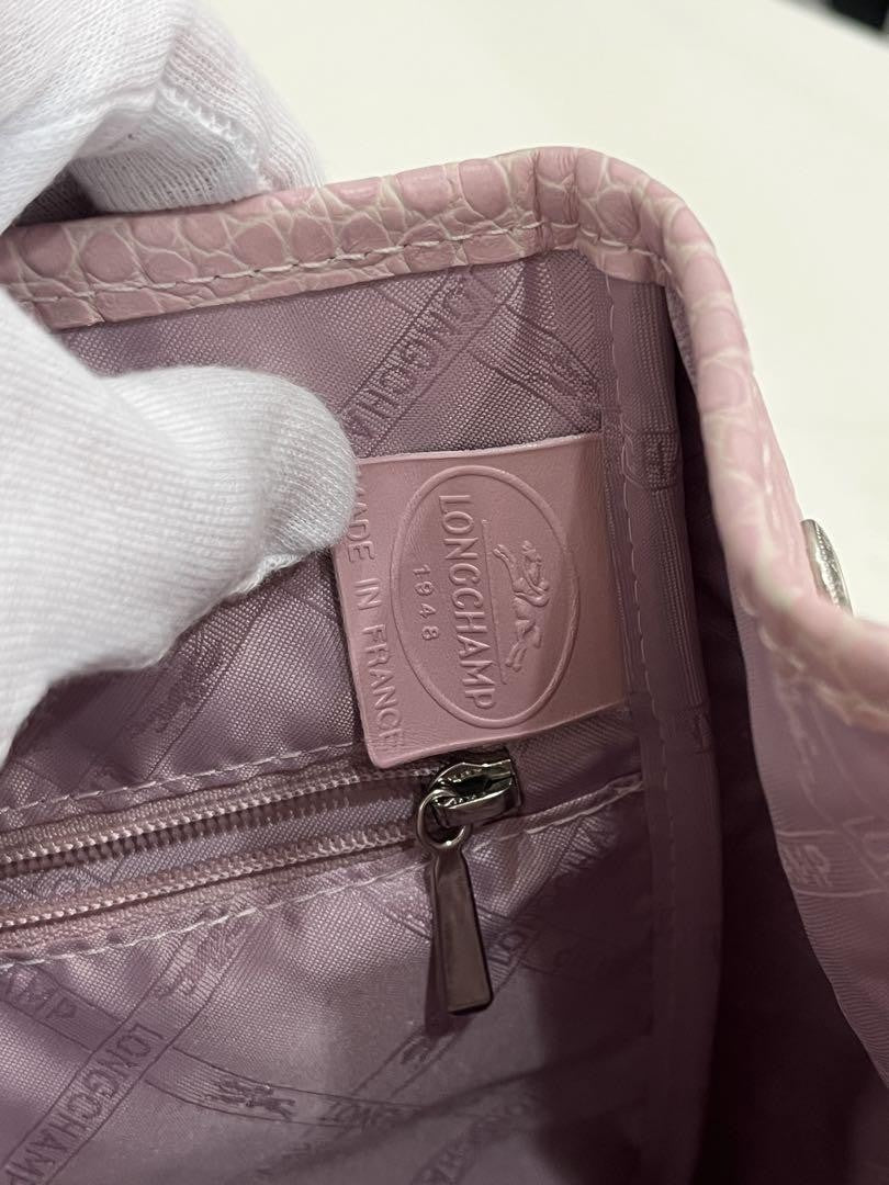 Longchamp handbag Tote Purse Pink Used Women's Authentic