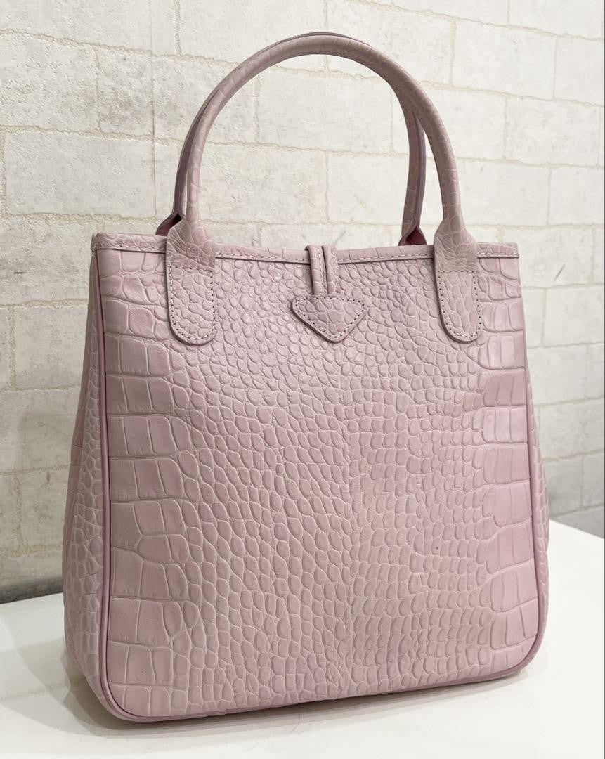 Longchamp handbag Tote Purse Pink Used Women's Authentic