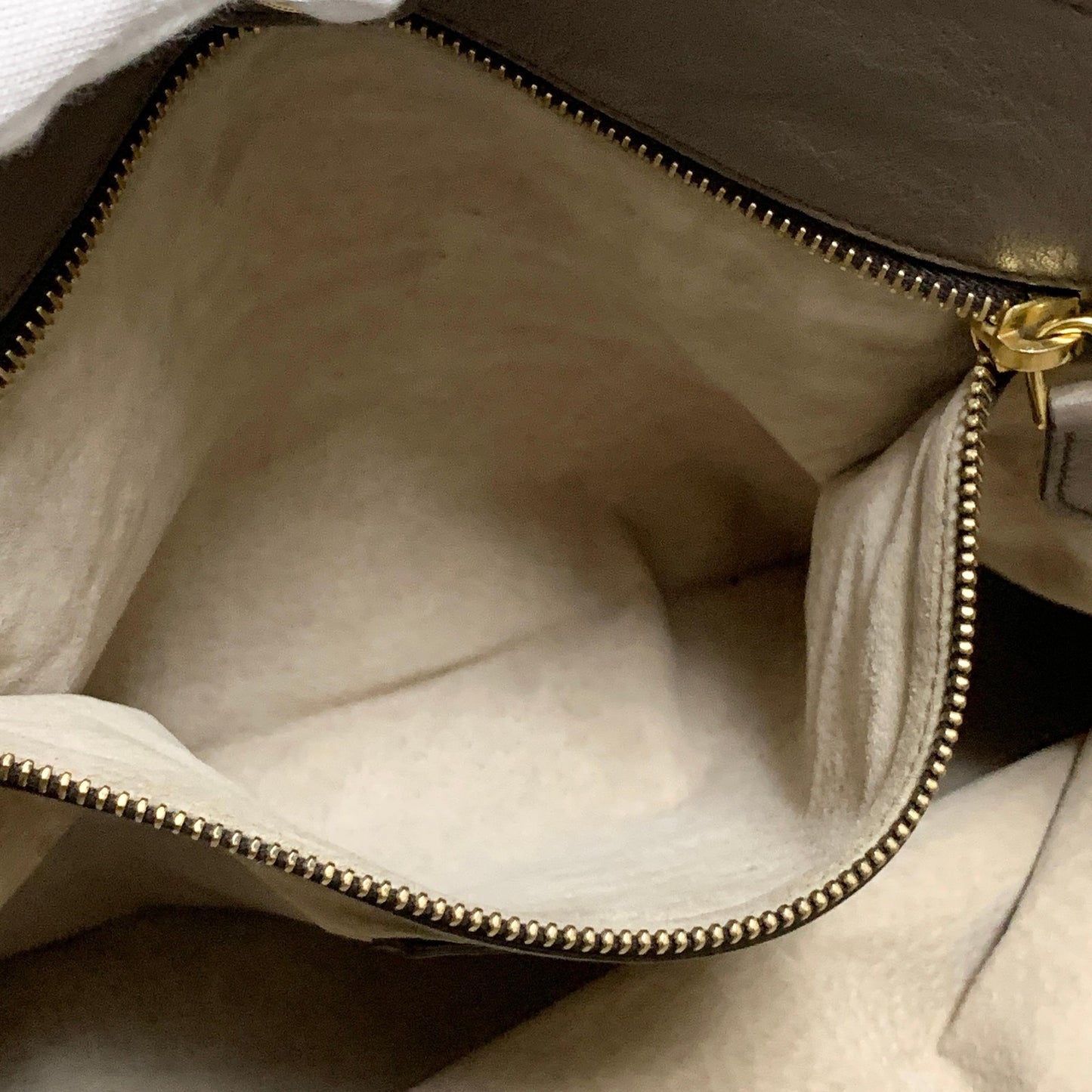 PRADA Bag Logo Shoulder Hand Tote Purse Leather Gray Gold Used Authentic