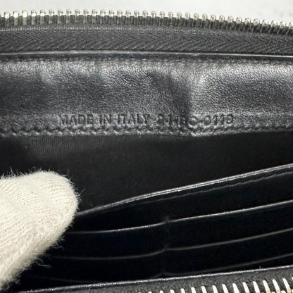 Christian Dior Wallet Oblique Round Zip Long Purse Leather Canvas Beige Black