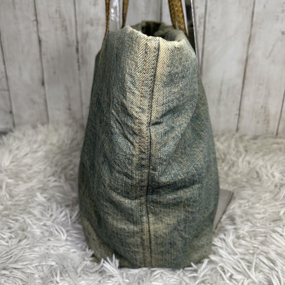 FENDI Hand Bag Tote Purse Denim Blue Authentic