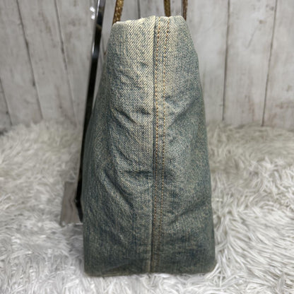 FENDI Hand Bag Tote Purse Denim Blue Authentic