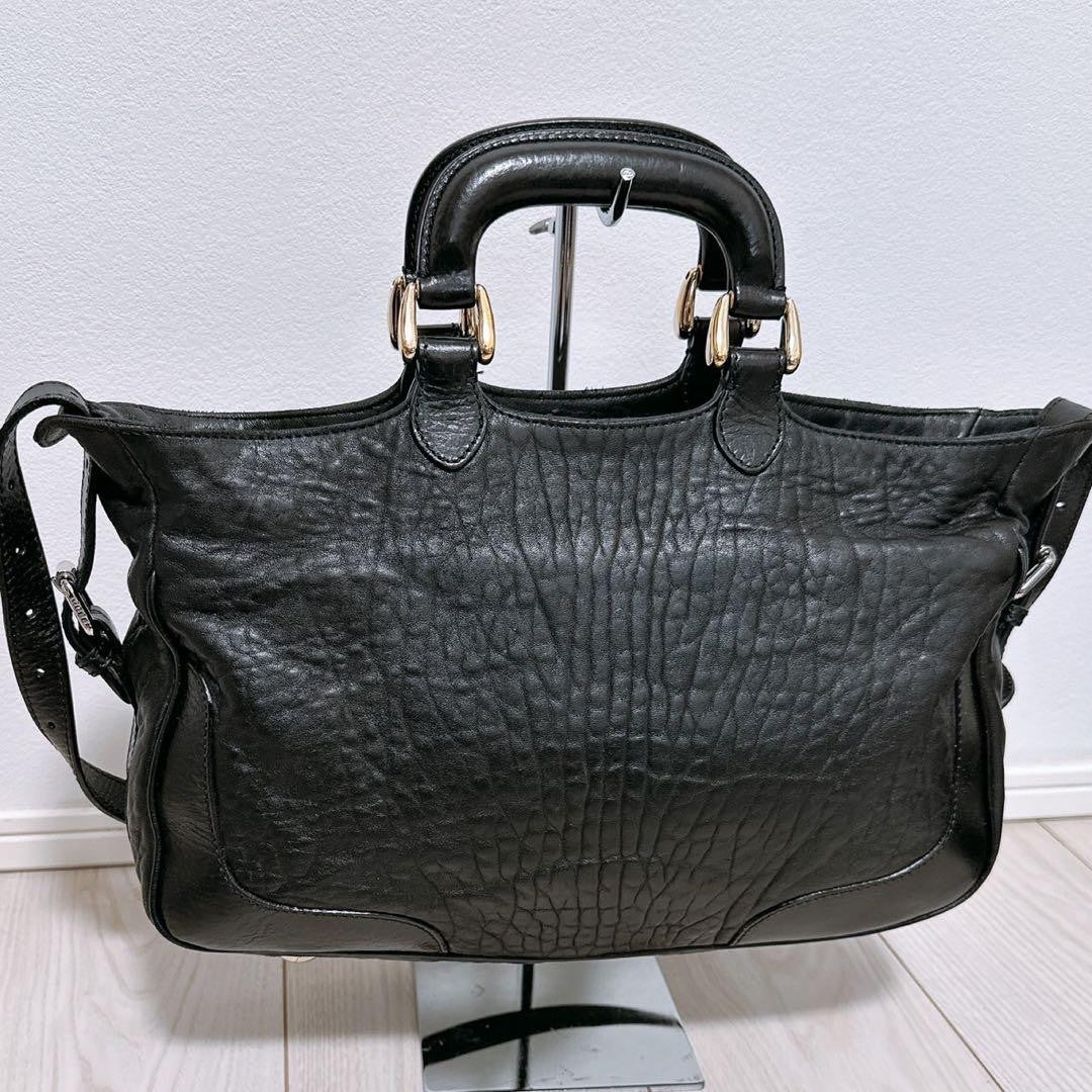 FENDI Hand Shoulder Bag Tote Purse 2way Leather Black Authentic