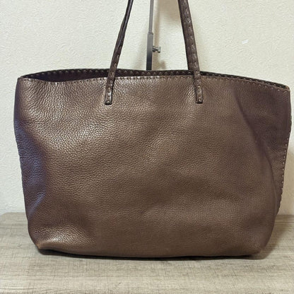 FENDI Hand Bag Tote Purse Selleria Brown Authentic