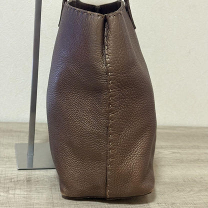 FENDI Hand Bag Tote Purse Selleria Brown Authentic