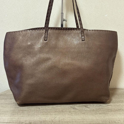 FENDI Hand Bag Tote Purse Selleria Brown Authentic