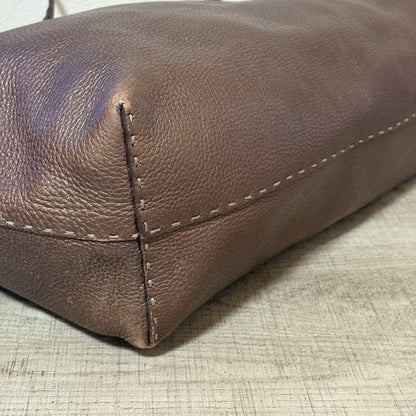 FENDI Hand Bag Tote Purse Selleria Brown Authentic