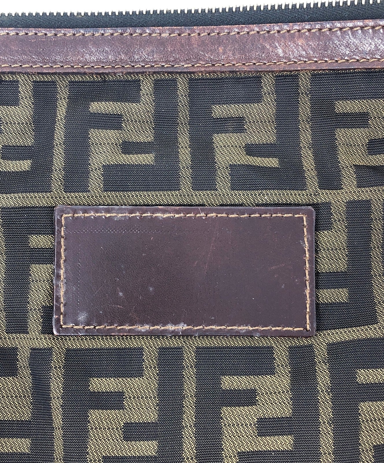 FENDI Clutch Bag Second Bag FF Zucca Brown Authentic