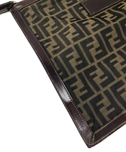 FENDI Clutch Bag Second Bag FF Zucca Brown Authentic