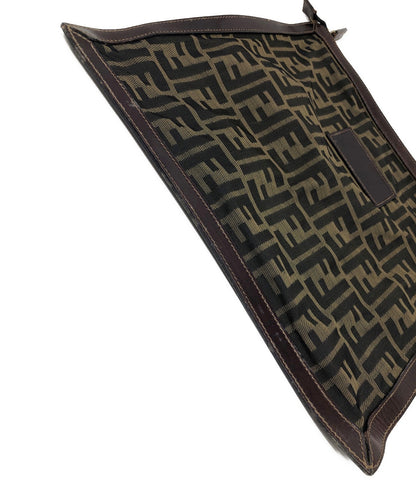 FENDI Clutch Bag Second Bag FF Zucca Brown Authentic