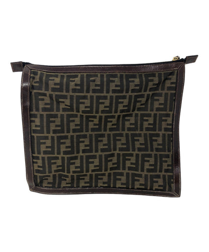 FENDI Clutch Bag Second Bag FF Zucca Brown Authentic