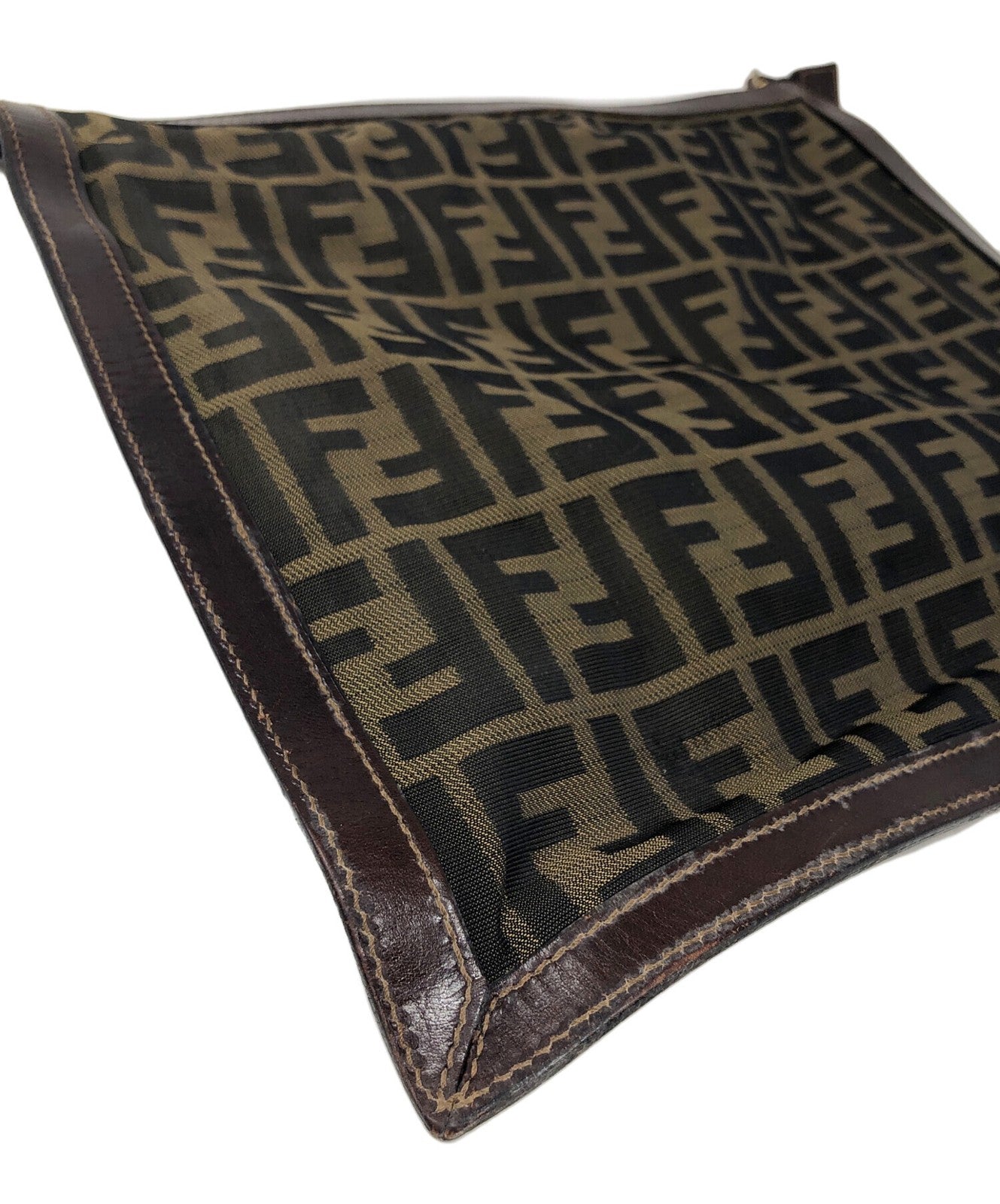 FENDI Clutch Bag Second Bag FF Zucca Brown Authentic