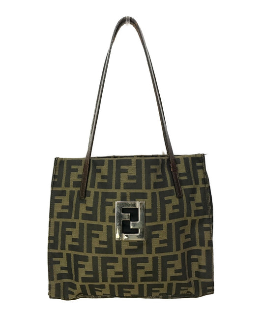 FENDI Mini Hand Bag Tote Purse FF Zucca Authentic