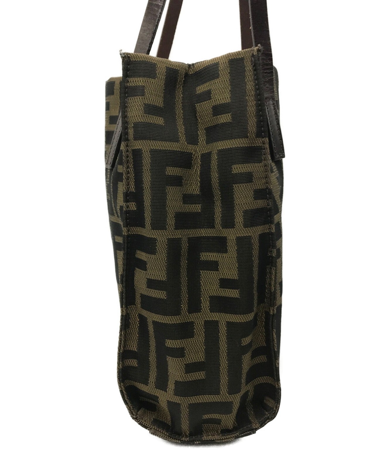 FENDI Mini Hand Bag Tote Purse FF Zucca Authentic