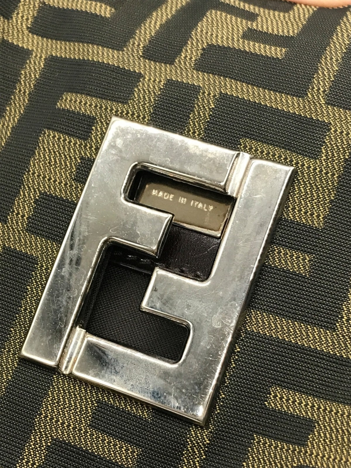 FENDI Mini Hand Bag Tote Purse FF Zucca Authentic
