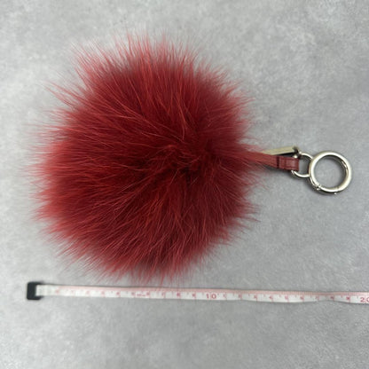 FENDI Bag Charm Key Holder Strap Red Authentic