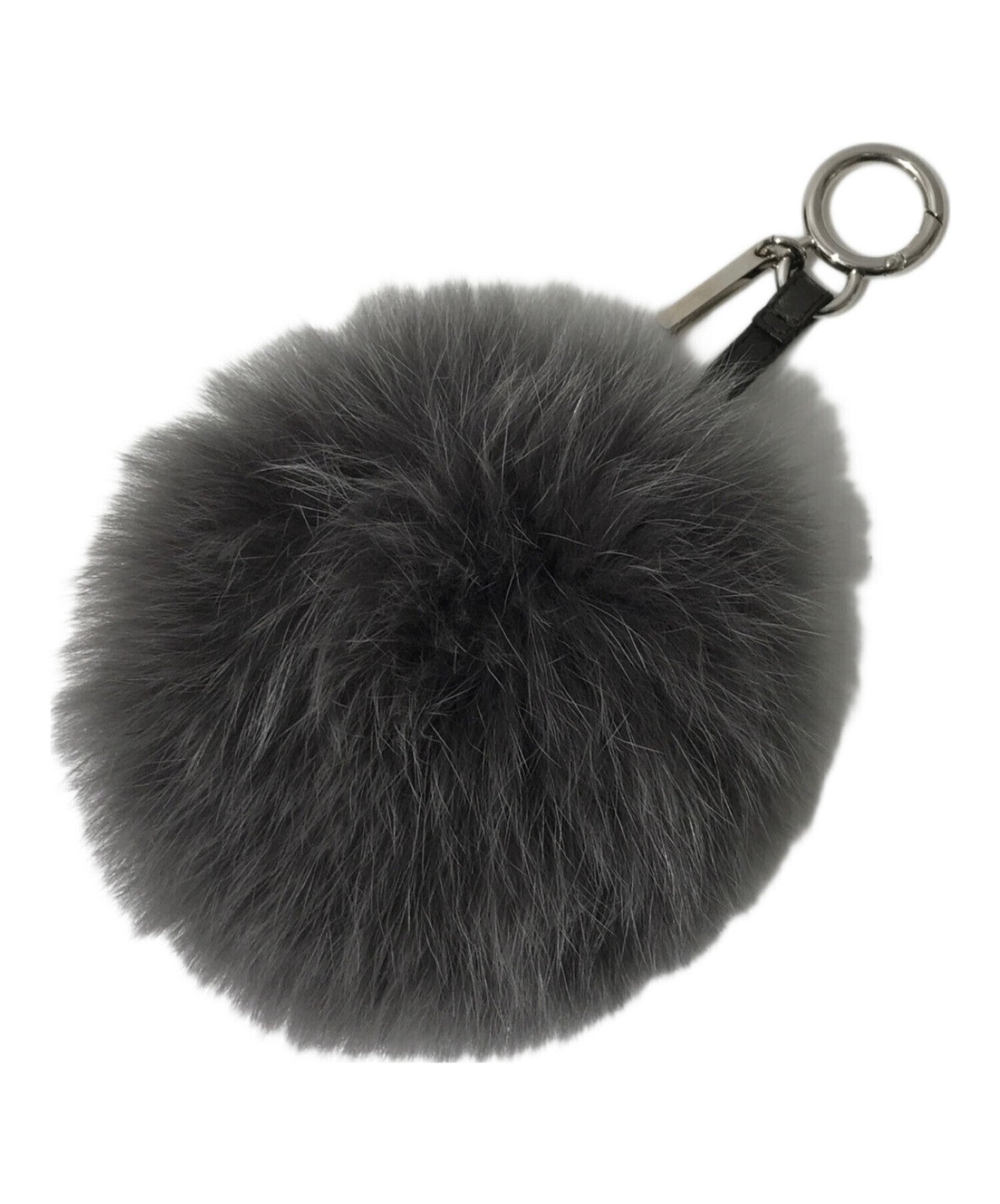 FENDI Bag Charm Key Holder Strap Gray Authentic