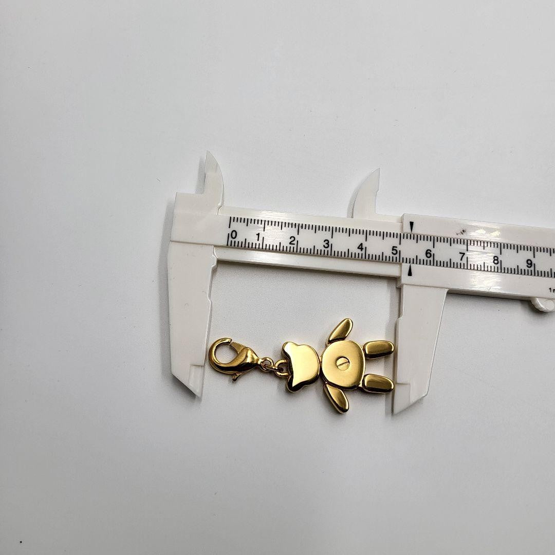 PRADA Key Ring Keychain Bag Charm Bear Gold Black Authentic