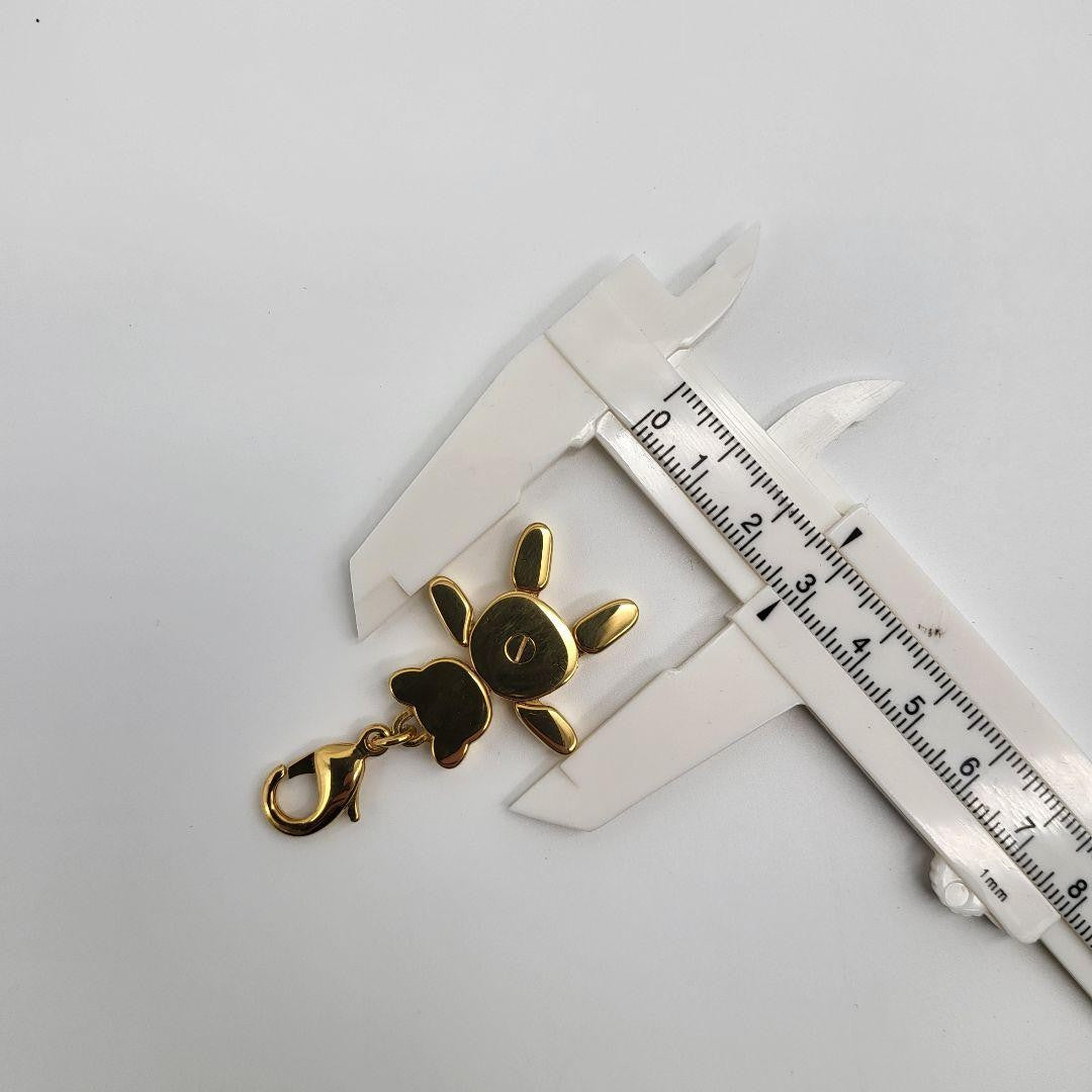 PRADA Key Ring Keychain Bag Charm Bear Gold Black Authentic