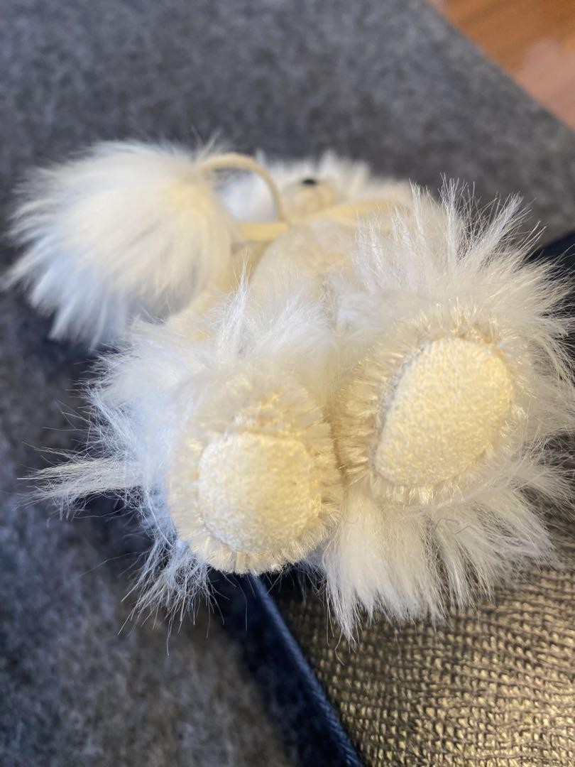 PRADA Key Ring Keychain Bag Charm Poodle White Authentic