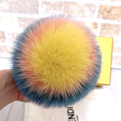 FENDI Bag Charm Key Holder Strap Rainbow Authentic