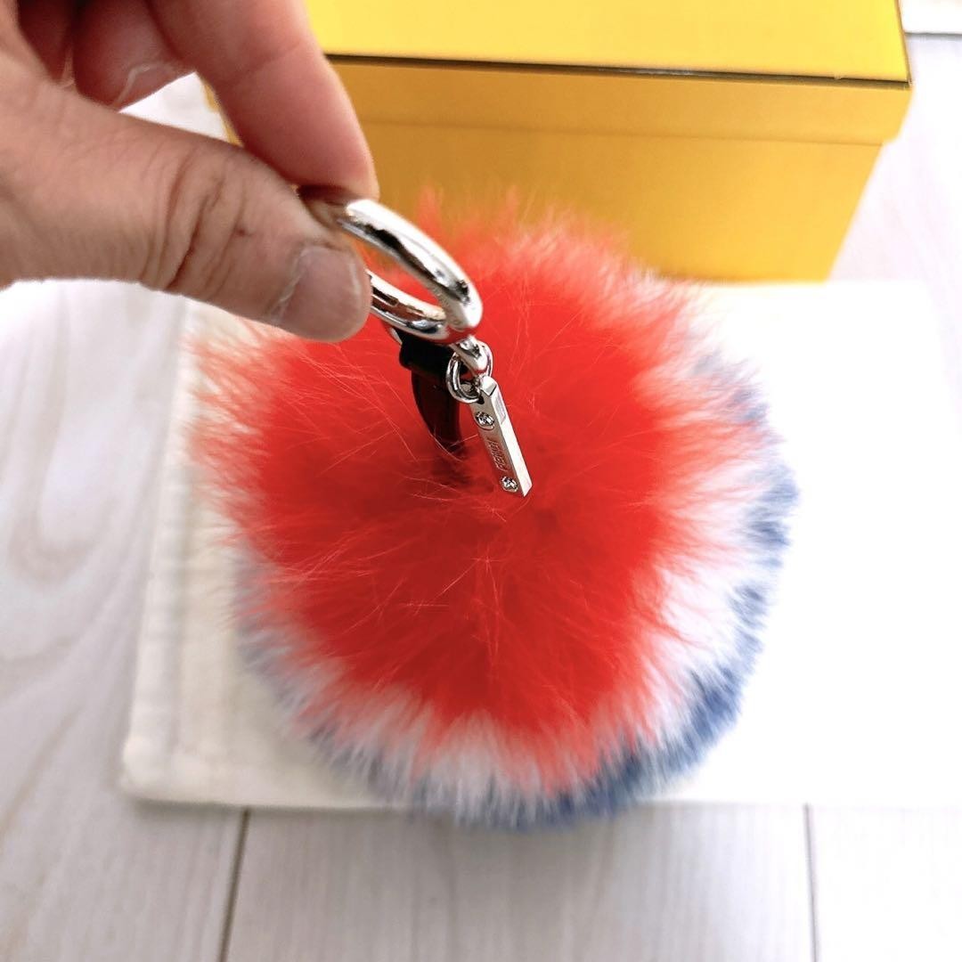 FENDI Bag Charm Key Holder Strap Rainbow Authentic