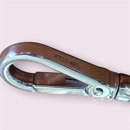PRADA Key Ring Keychain Bag Charm Heart Pink Authentic