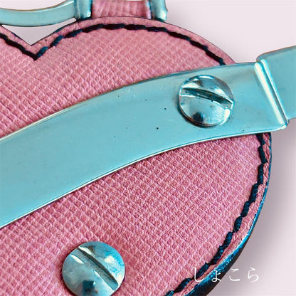PRADA Key Ring Keychain Bag Charm Heart Pink Authentic